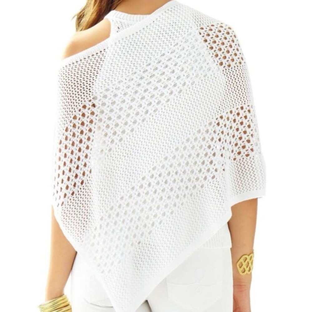 Lilly Pulitzer Cream Lissy Wrap Poncho - SZ OS - NWT - Picture 2 of 7